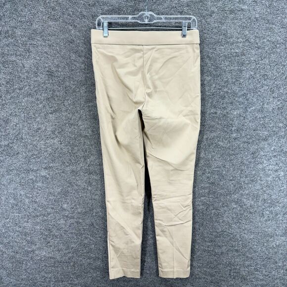 Calvin Klein Pants Women S Small Beige Mid Rise Flat Front Pull On Skinny Cotton - Picture 2 of 8